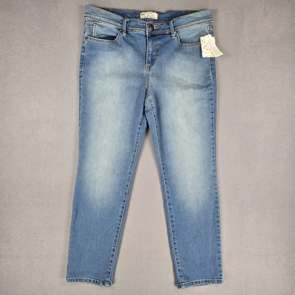 Free People‎ Jeans Womens 30 Jericho Blue Skinny Mid Rise Stretch Denim Pants